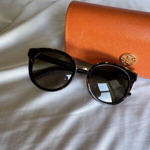 Tory Burch tortoise shell sunglasses with case